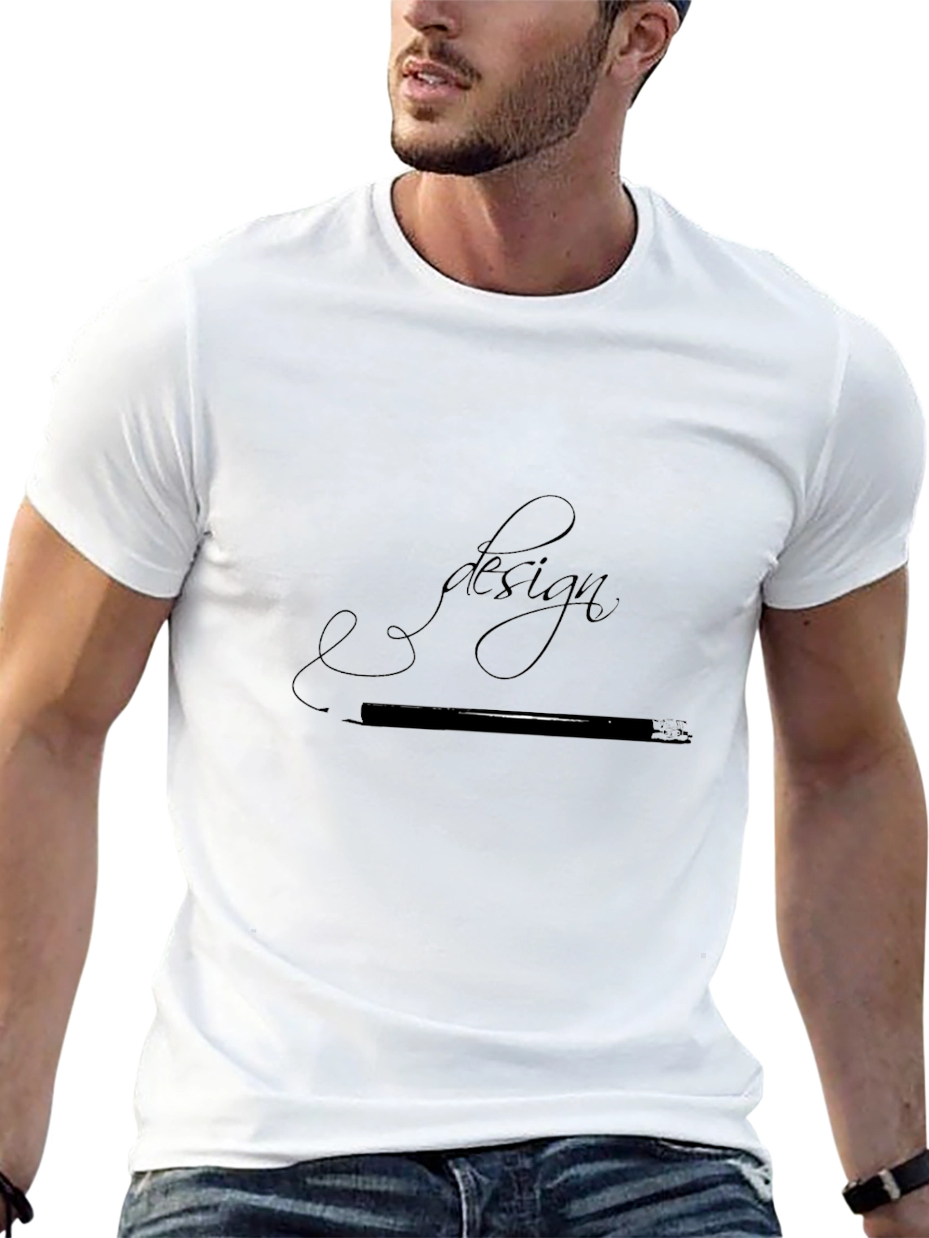Stylish Black Graphic Tee - Design Script