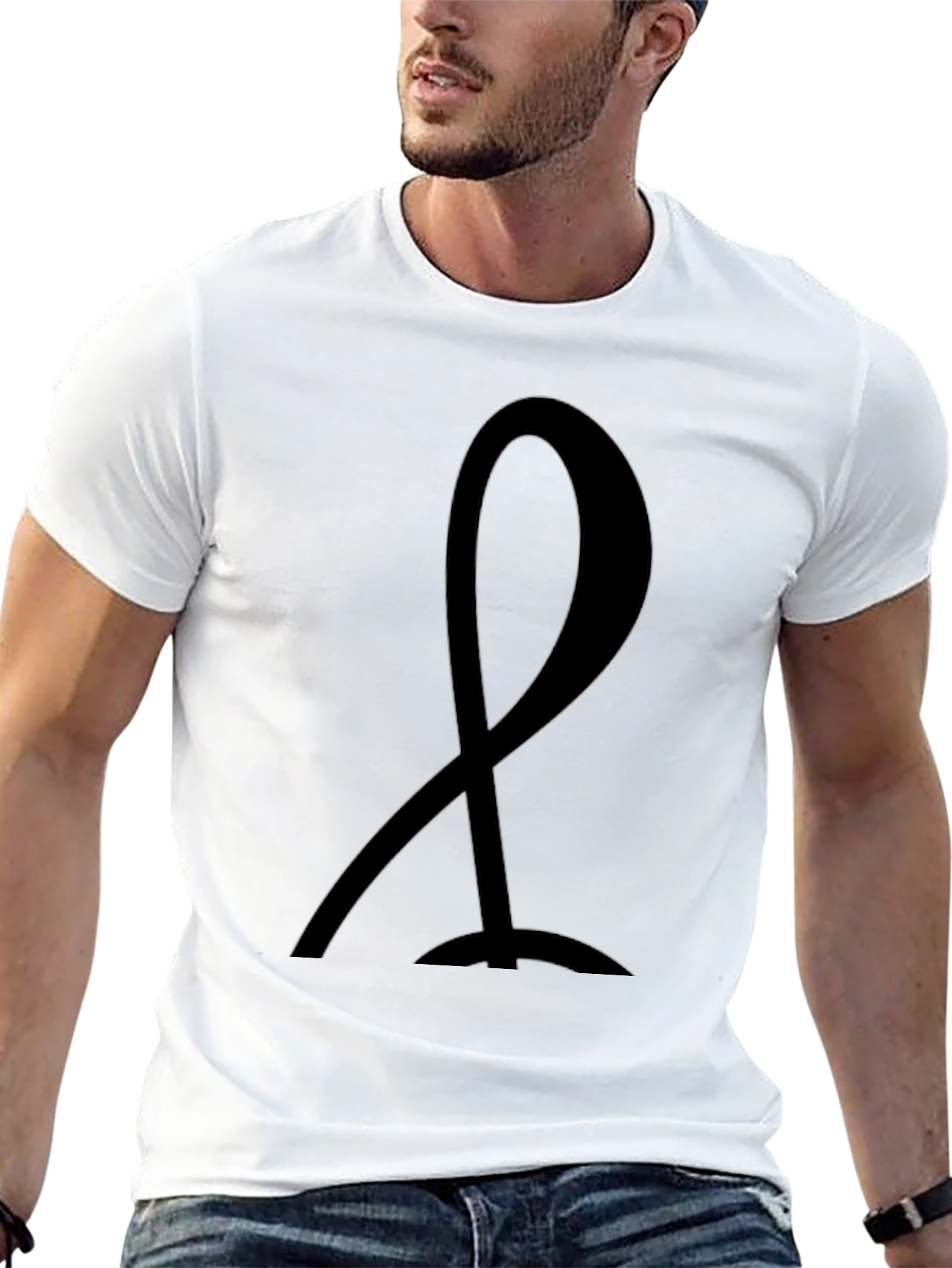 Minimalist Black Ribbon Graphic Tee - Unisex