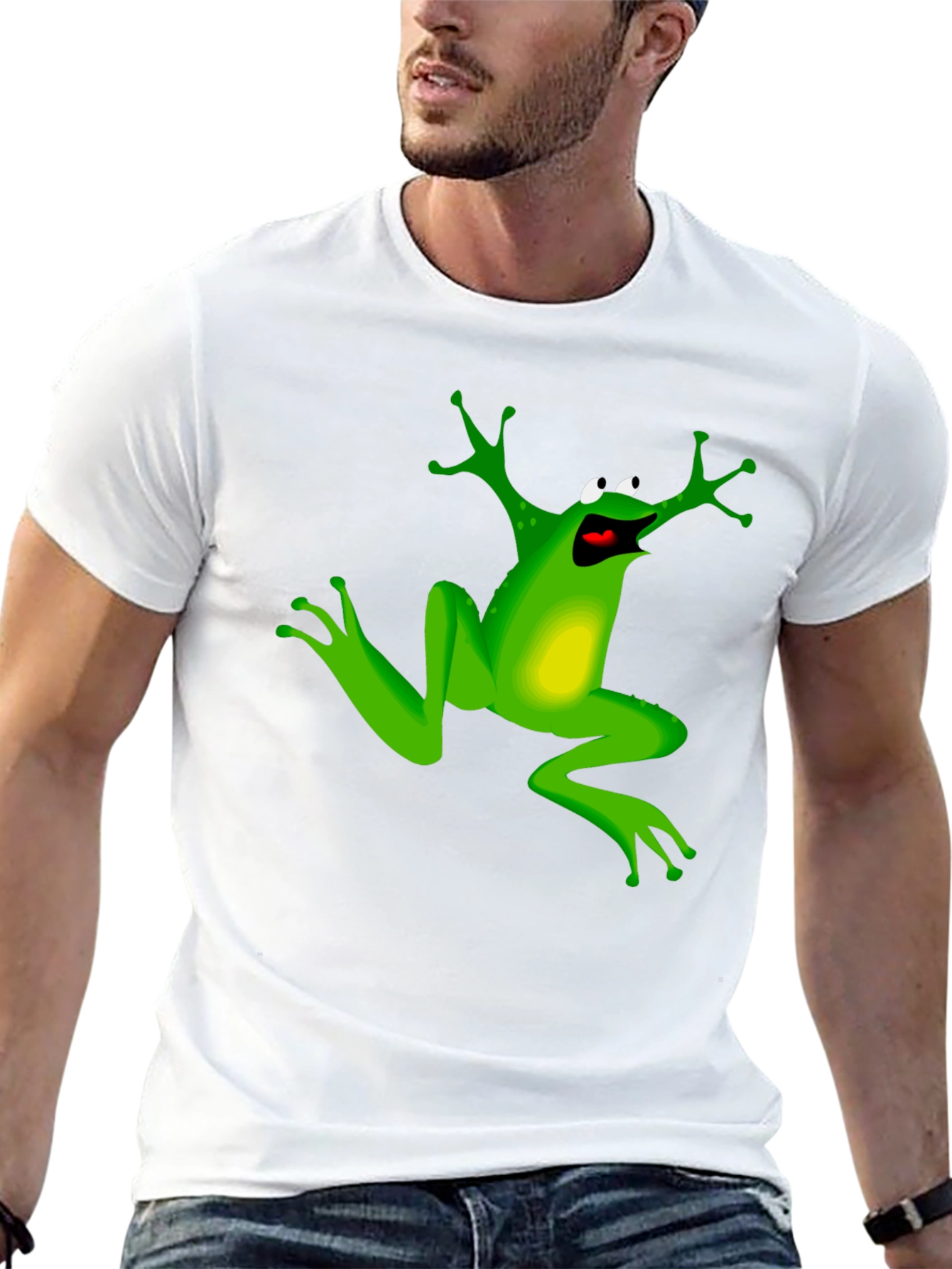 Funny Frog Graphic T-Shirt - Black