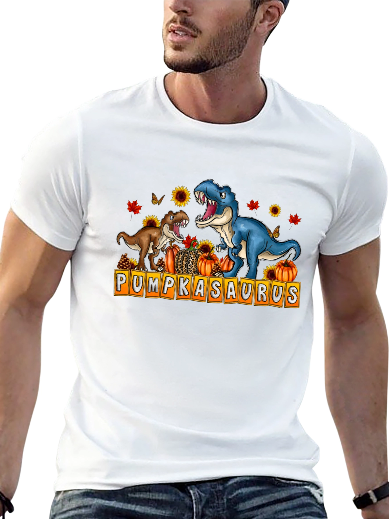 Pumpkasaurus T-Shirt - Dinosaur Pumpkin Fall Design