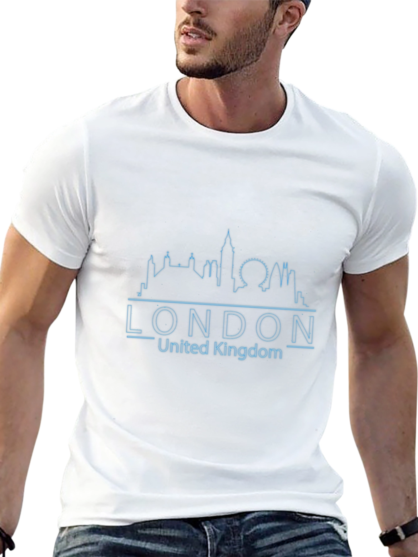 London Skyline Graphic Print Black T-Shirt