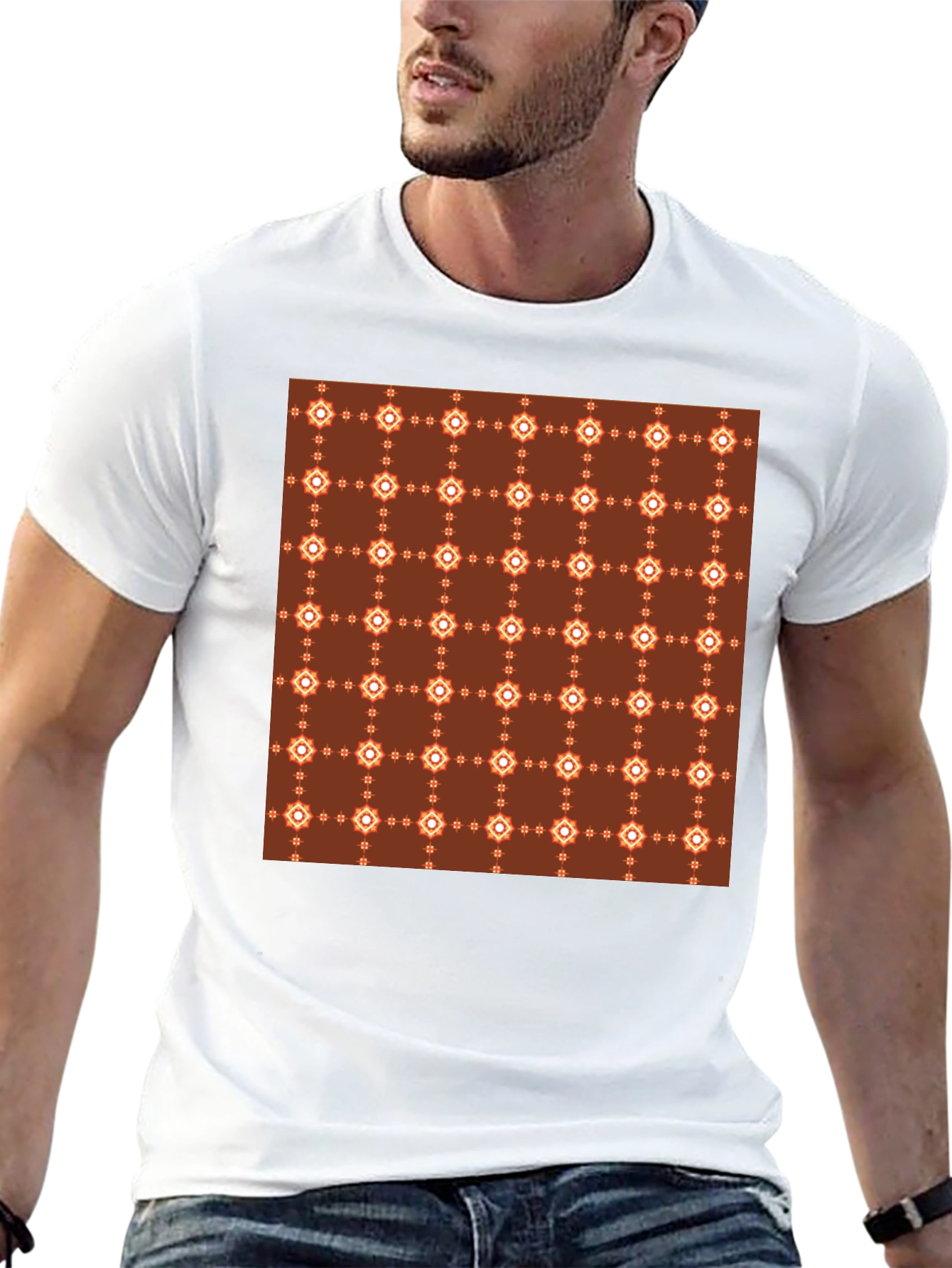 Patterned Tee: Retro Geometric Print