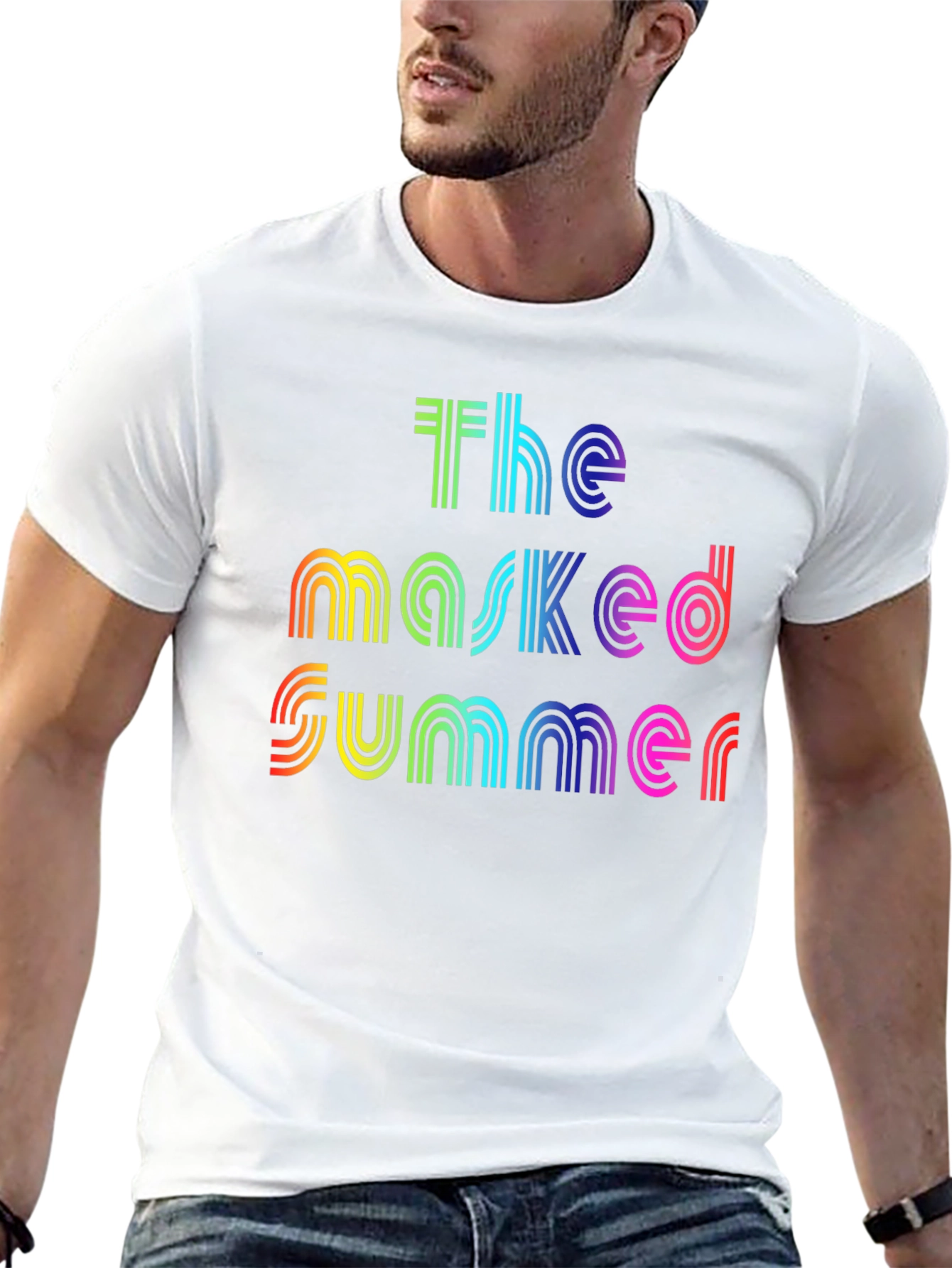 The Masked Summer Rainbow Graphic T-Shirt