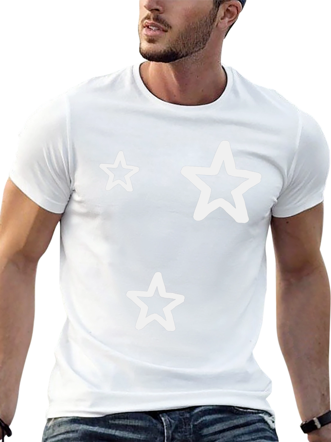 Star Outline Black T-Shirt - Stylish Graphic Tee