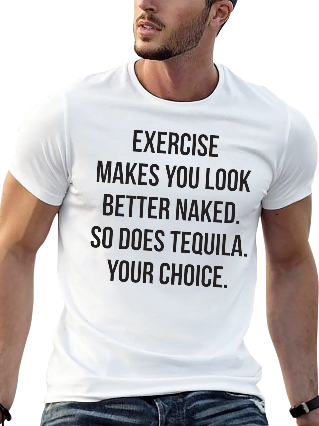 Exercise or Tequila Funny Graphic Tee