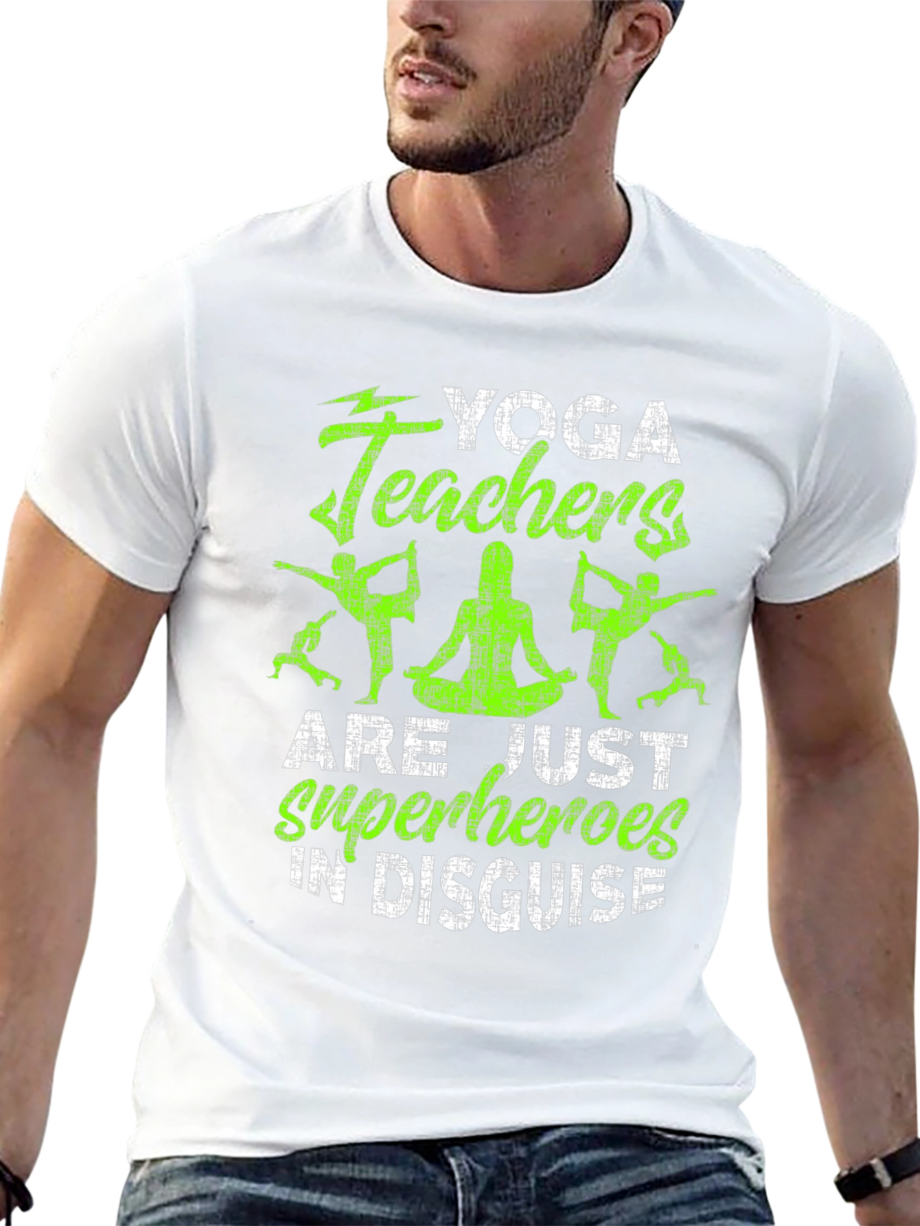 Yoga Teacher Superhero Black T-Shirt