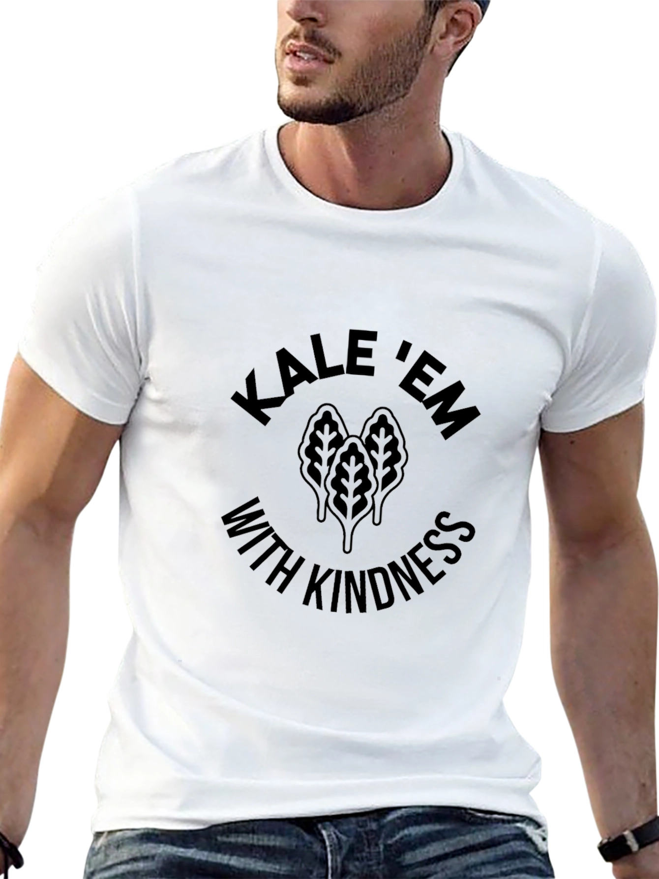 Kale Em With Kindness Black Graphic T-Shirt