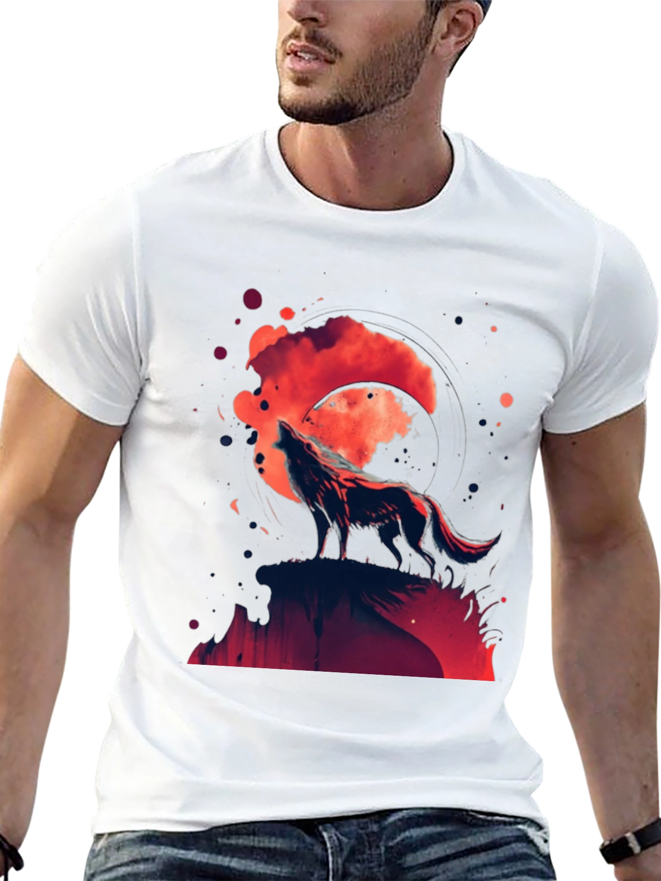 Wolf Moon Graphic Tee - Black