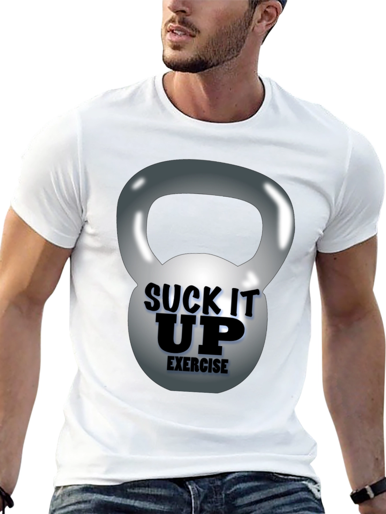 Suck It Up Exercise Kettlebell Graphic Tee