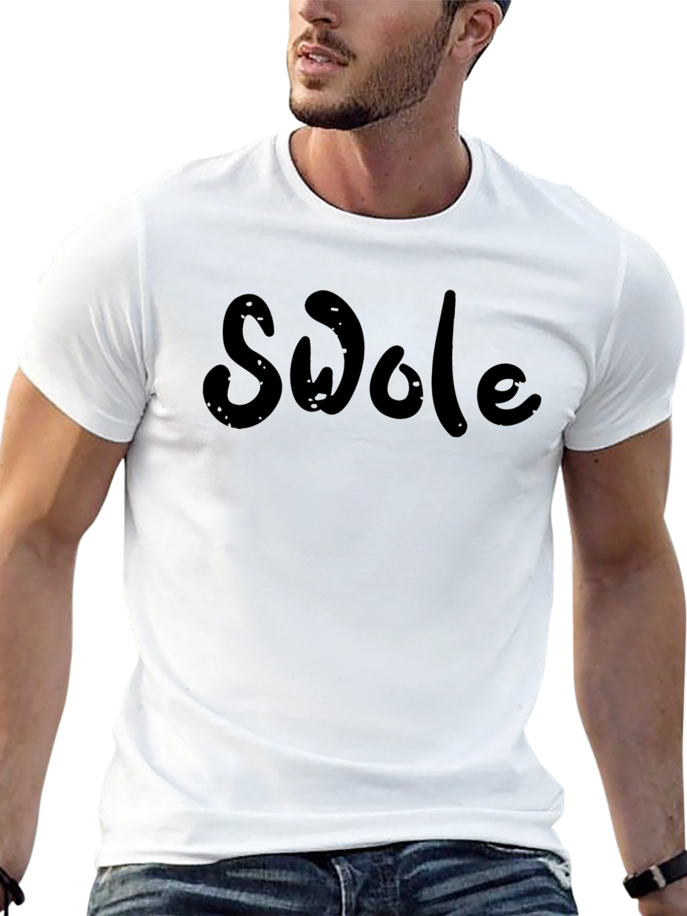 Swole Black Cotton T-Shirt - Gym Fitness Apparel