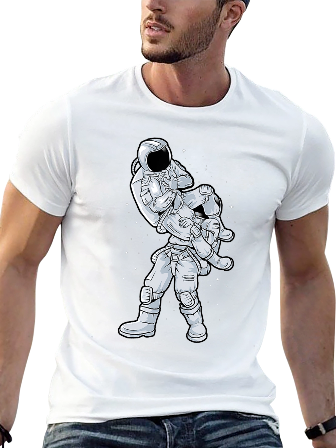 Astronaut Jiu Jitsu Black T-Shirt