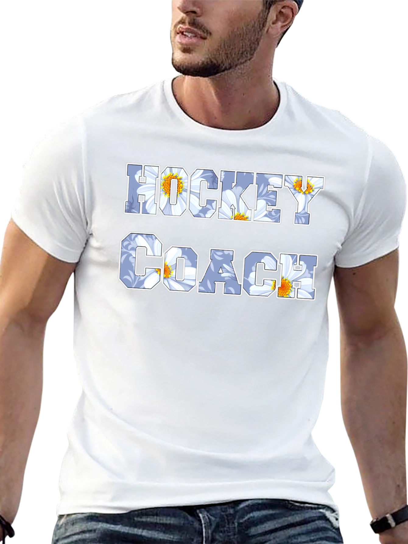 Hockey Coach Floral T-Shirt