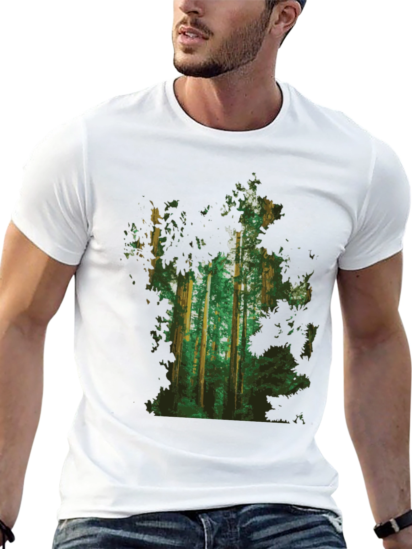 Forest Print Black T-Shirt