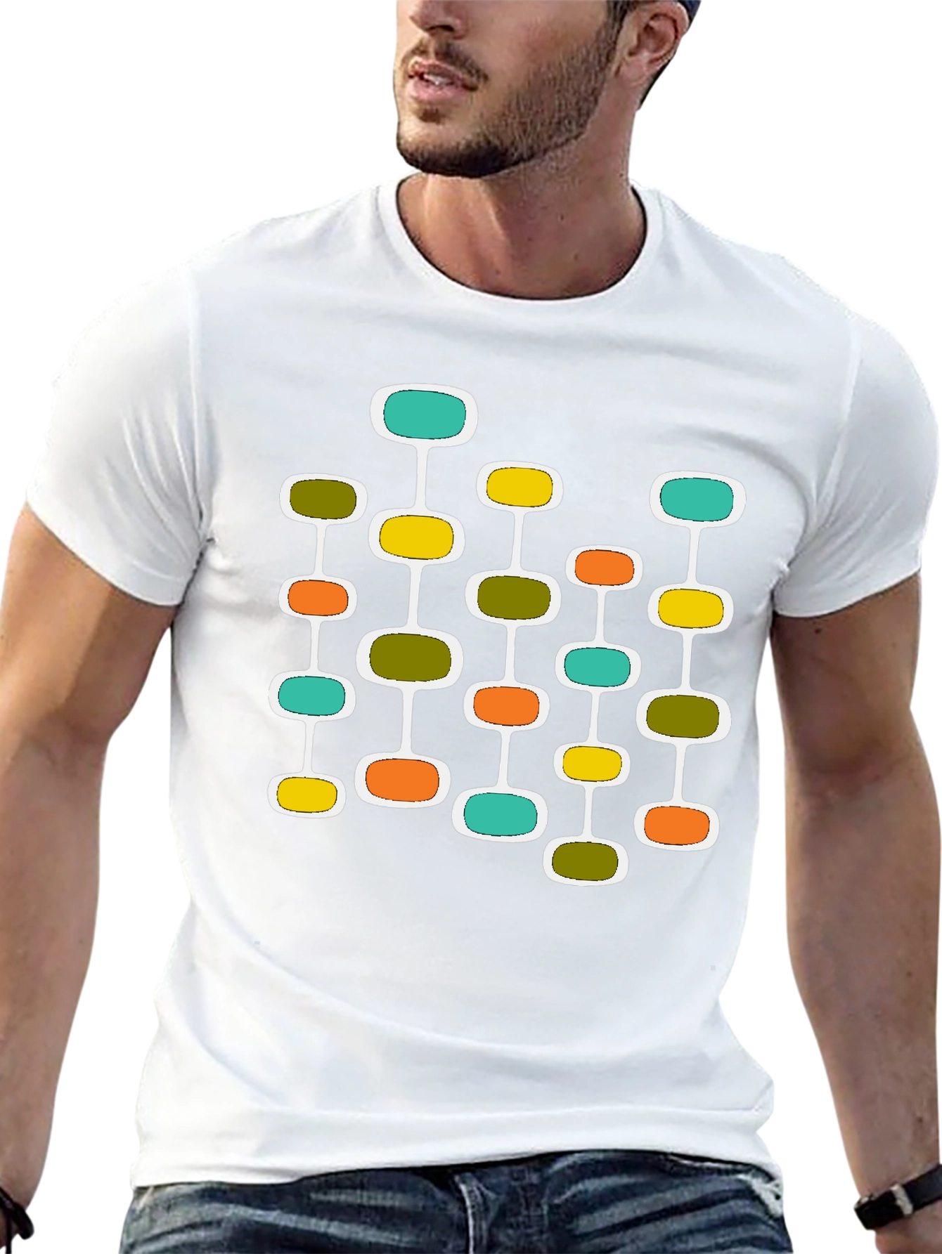 Mid-Century Modern Atomic Black T-Shirt