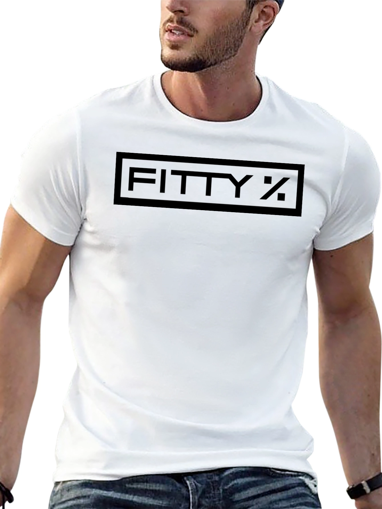 Fitty % Black Graphic Tee - Mens Casual Shirt