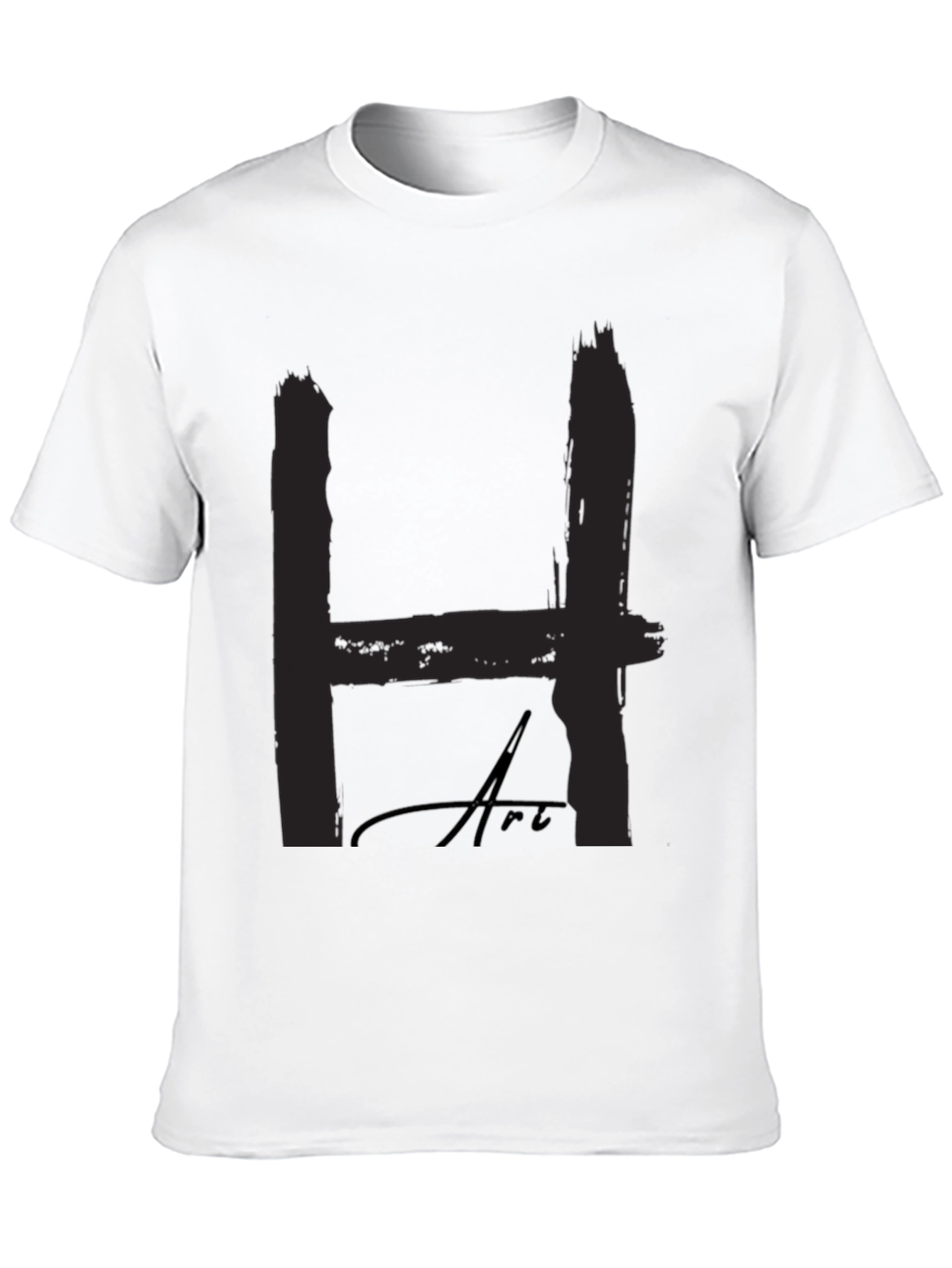 Bold H Art Black T-Shirt: Statement Style