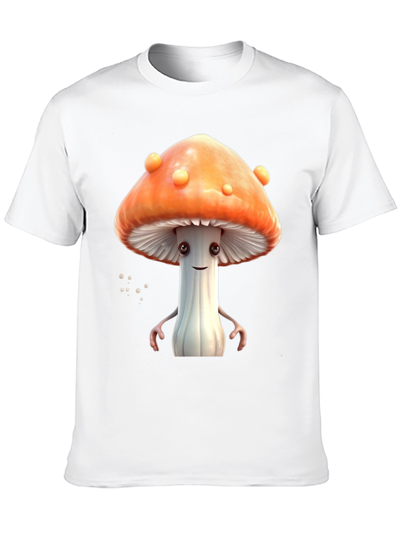 Mushroom Character Graphic Tee - Funky Black T-Shirt