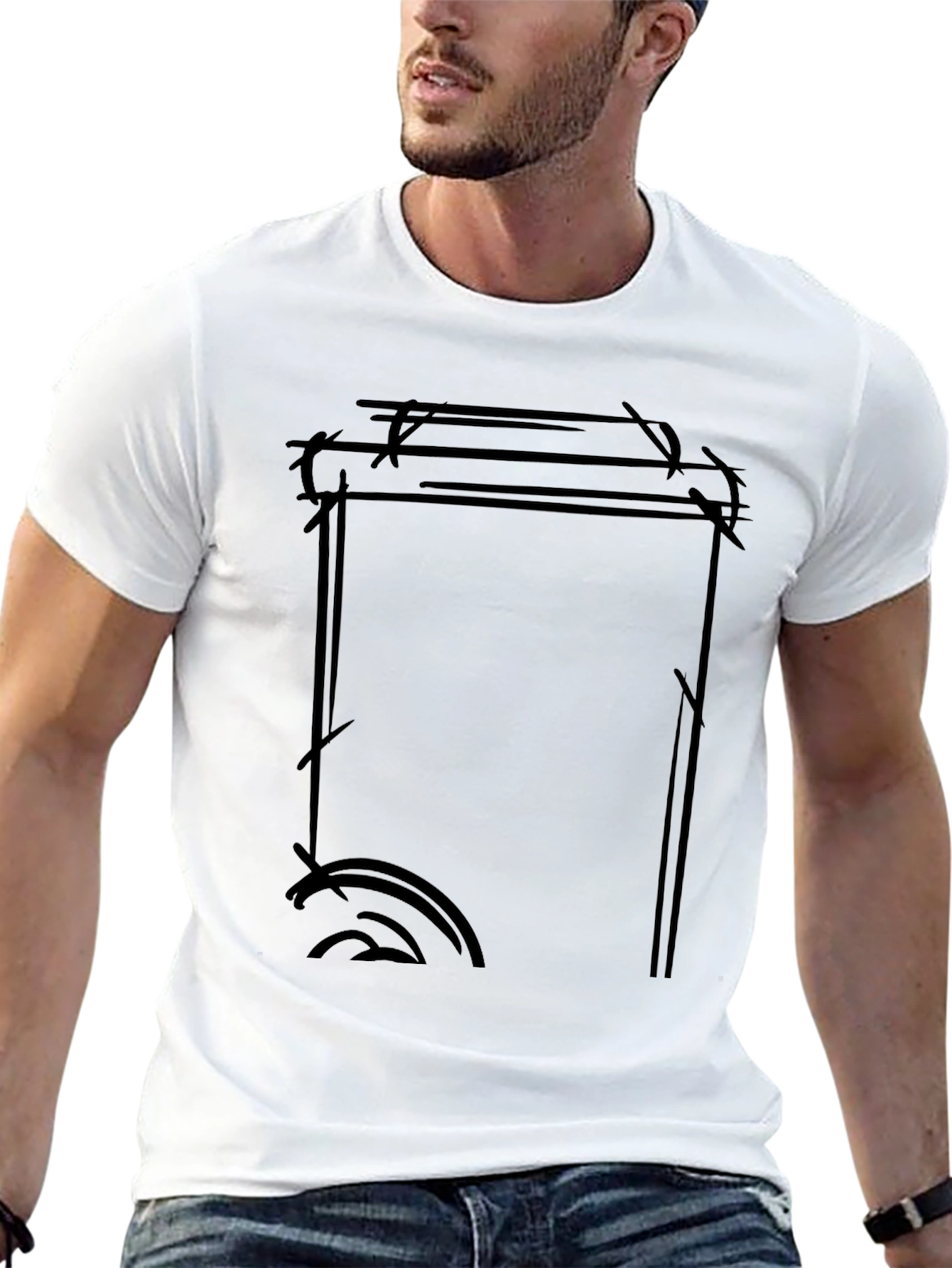 Edgy Graphic Print Black T-Shirt