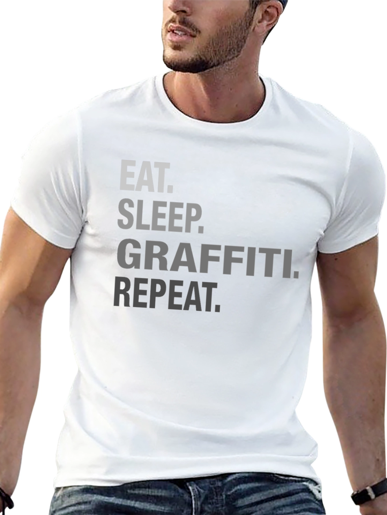 Eat Sleep Graffiti Repeat Black T-Shirt