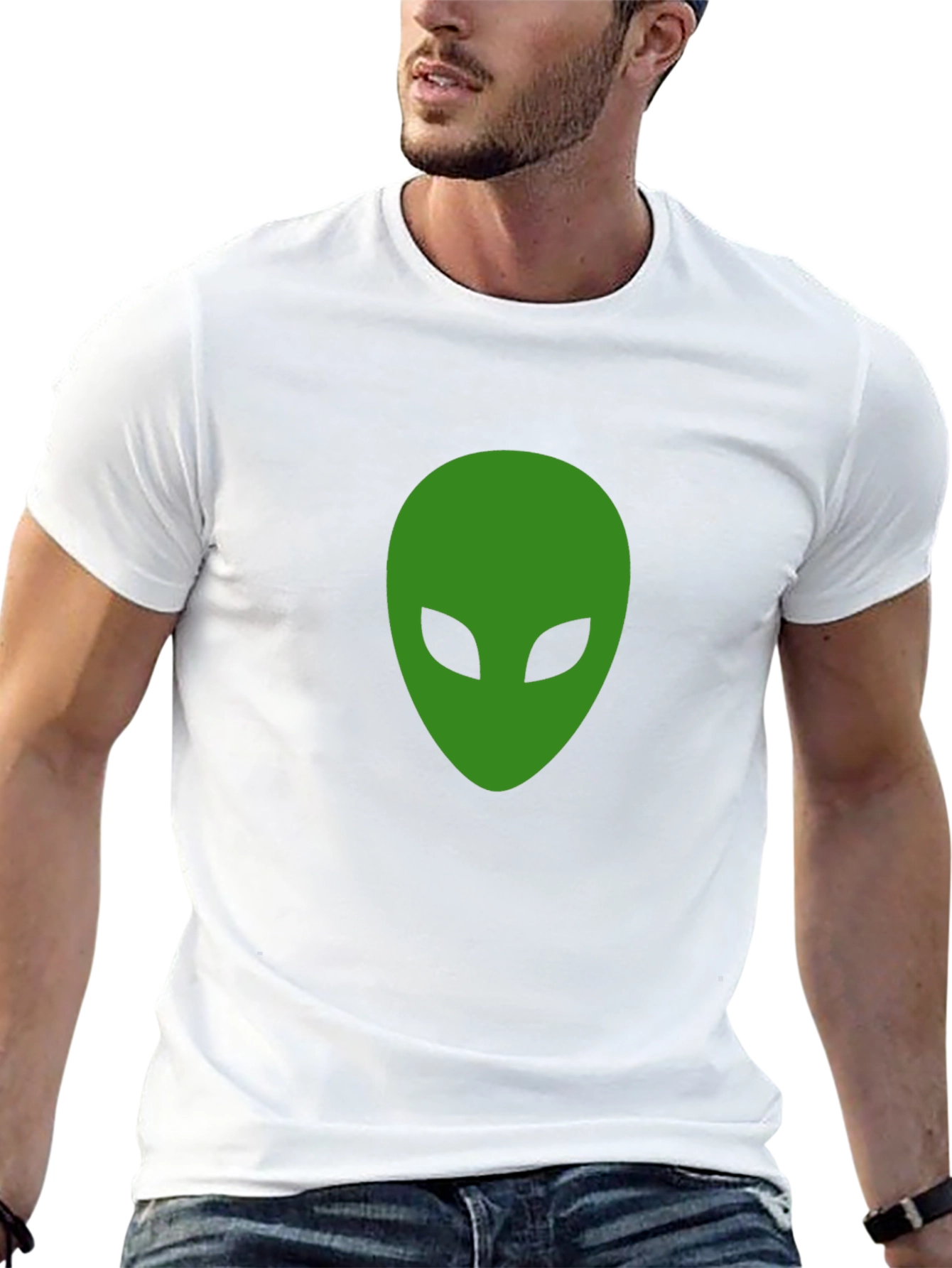 Alien Head Graphic Black T-Shirt