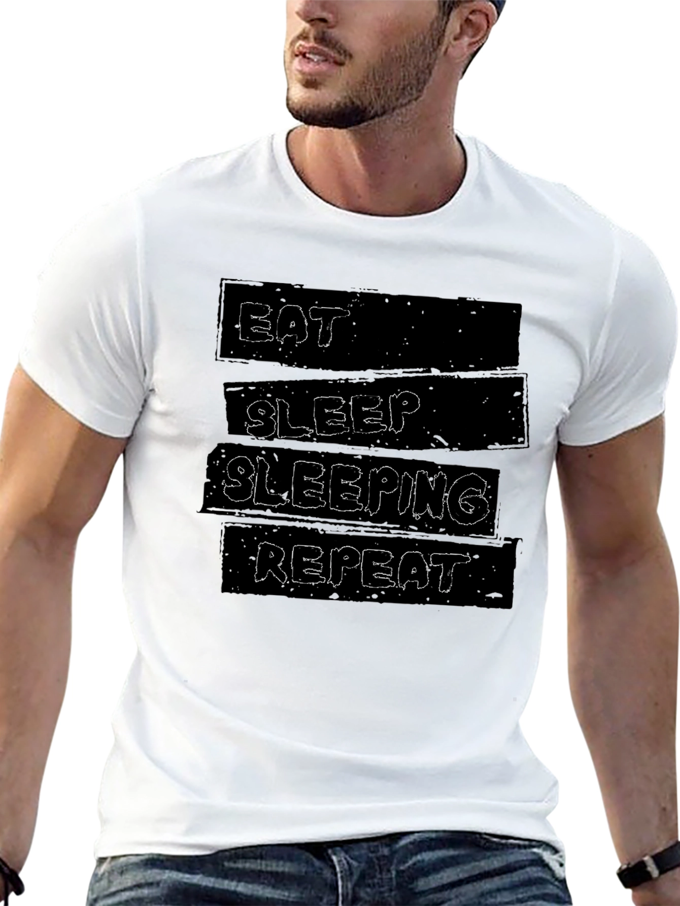 Eat Sleep Sleeping Repeat Black Graphic Tee