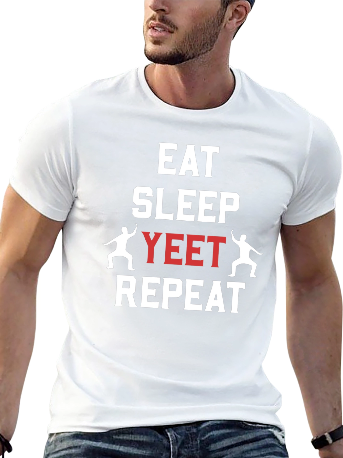 Eat Sleep Yeet Repeat Graphic T-Shirt
