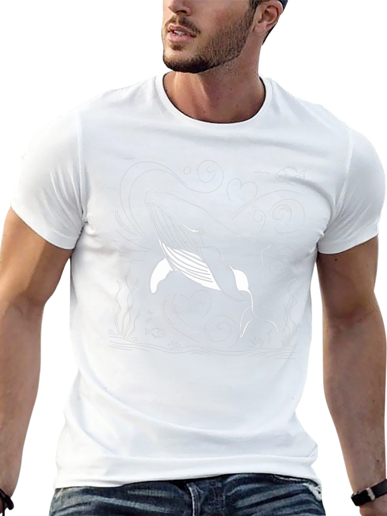Whale Graphic T-Shirt - Black Cotton Tee