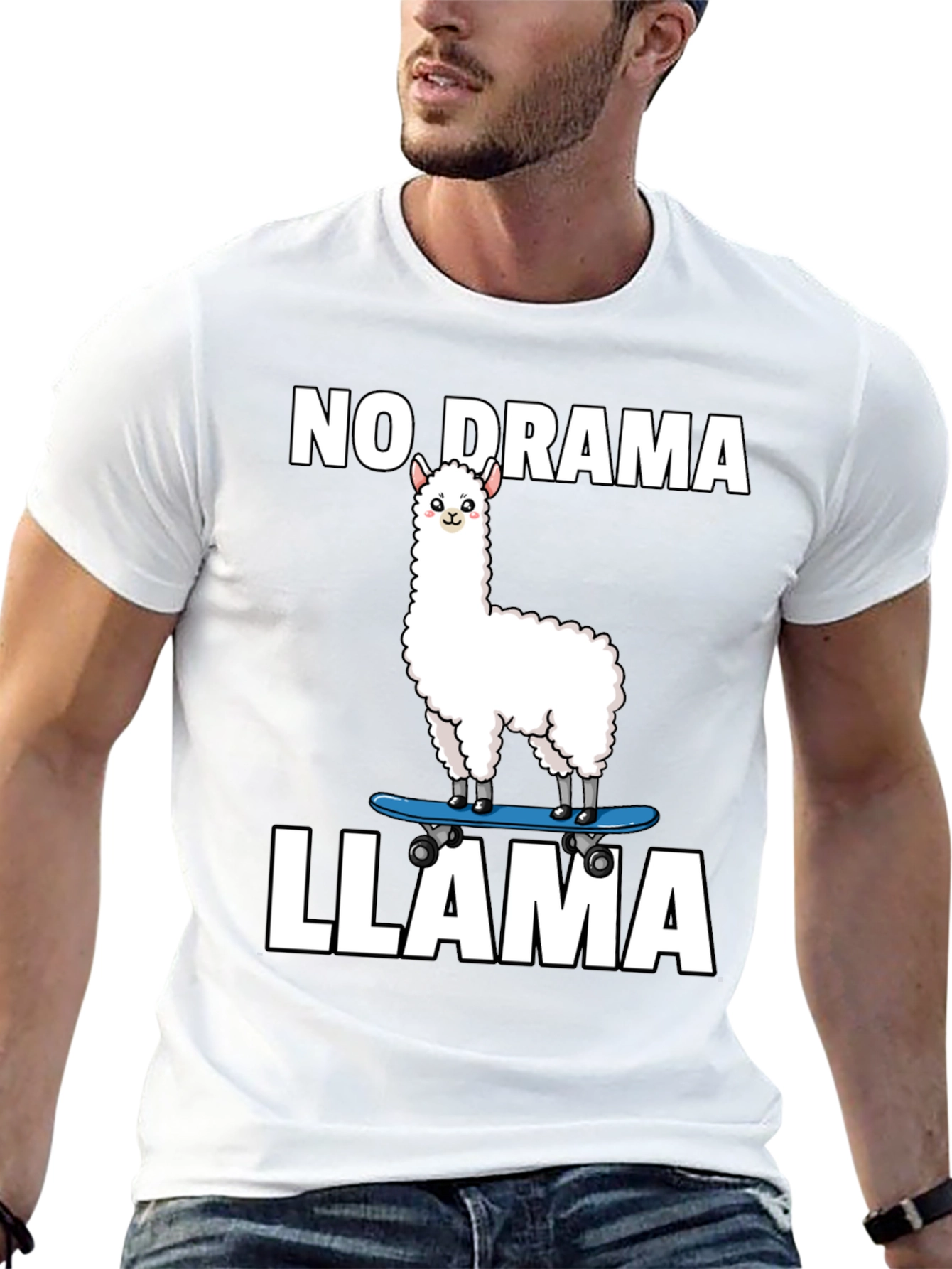 No Drama Llama Skateboard T-Shirt