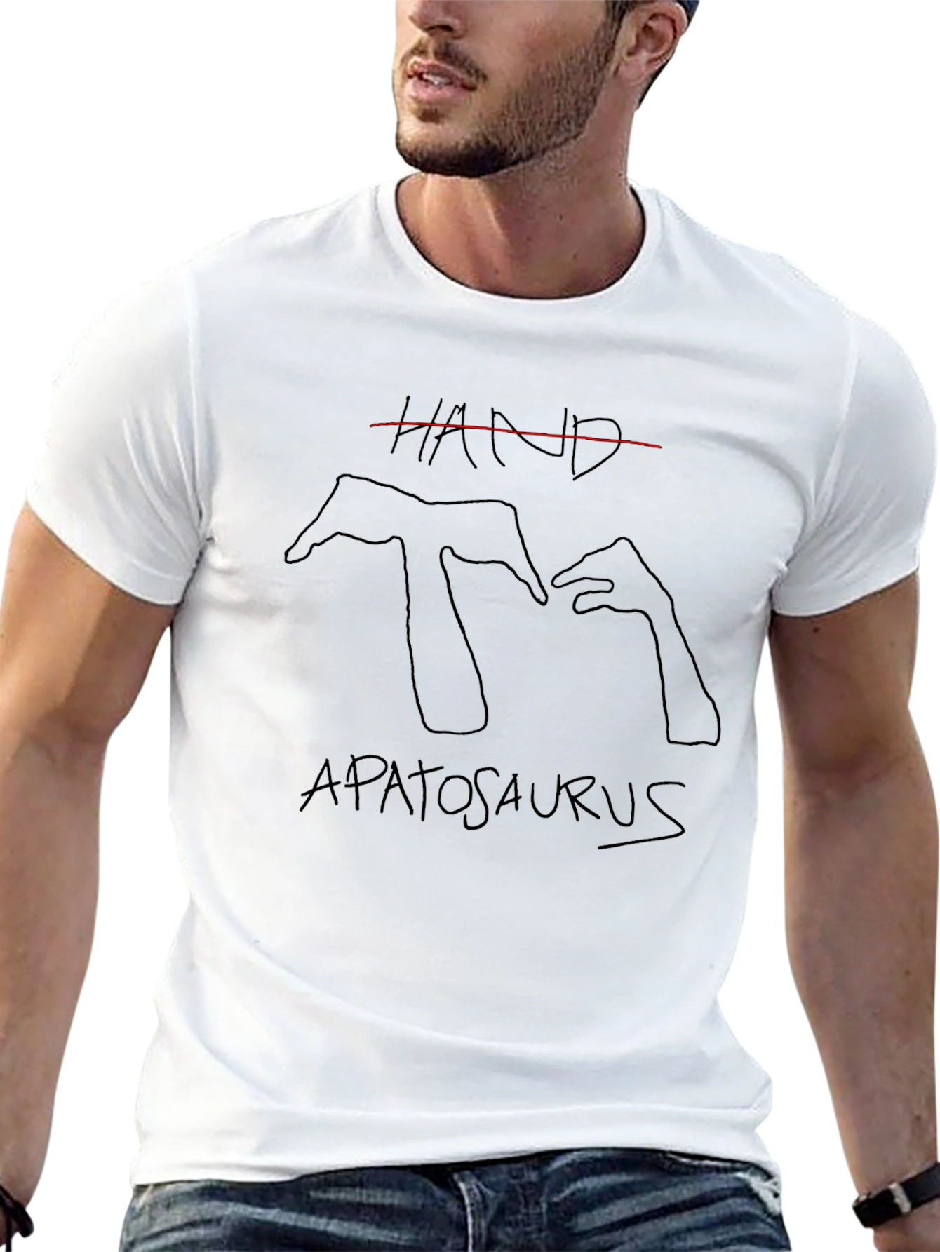 Funny Apatosaurus T-Shirt - Hand Drawn Dinosaur Tee