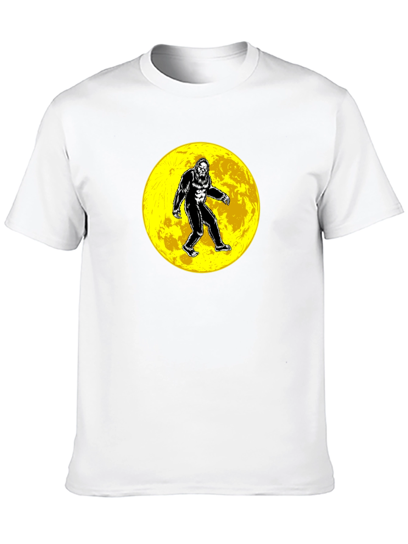 Bigfoot Moon Graphic T-Shirt - Black Cotton Tee