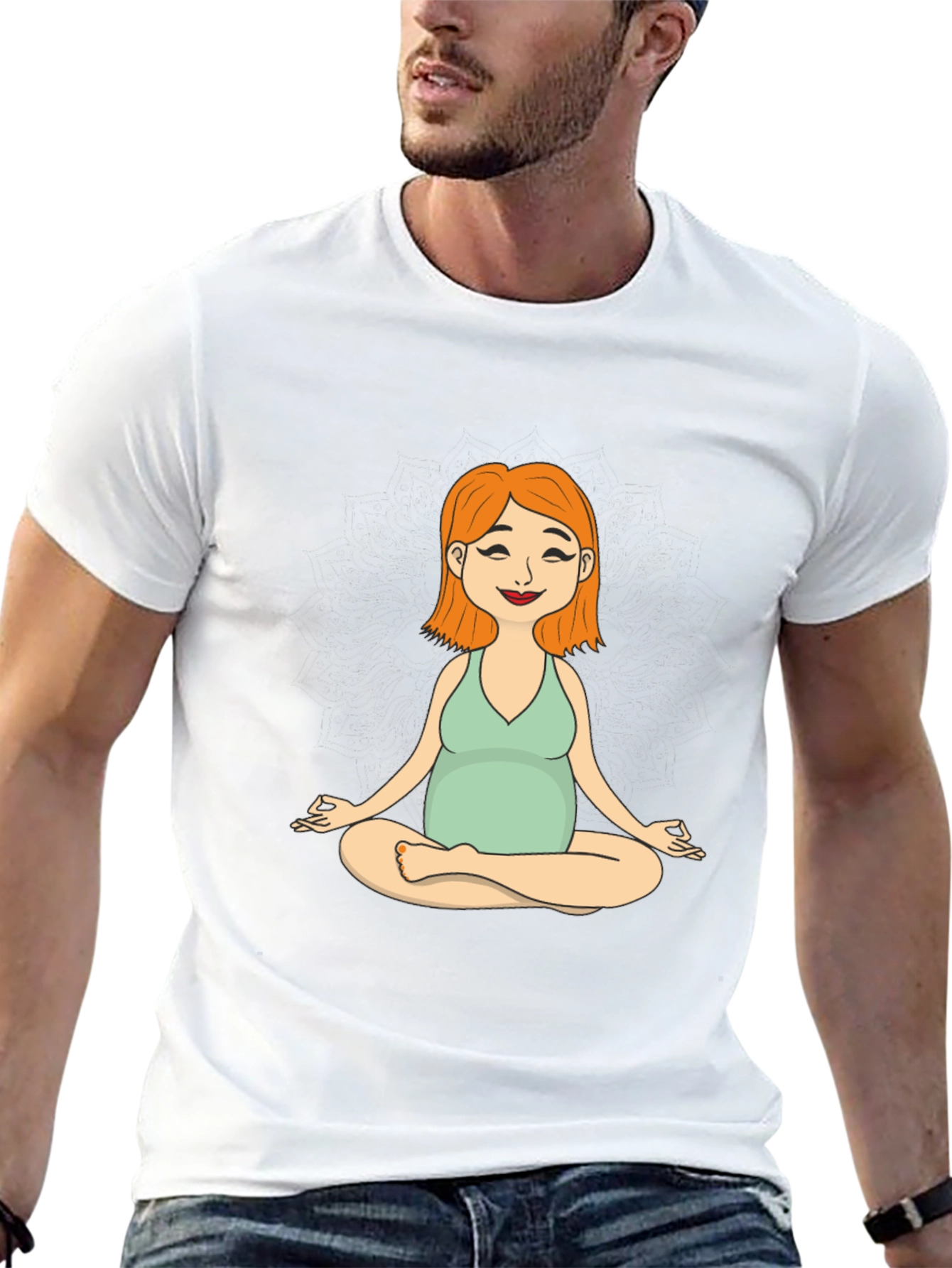 Maternity Yoga Meditation Tee - Soft Cotton Comfort