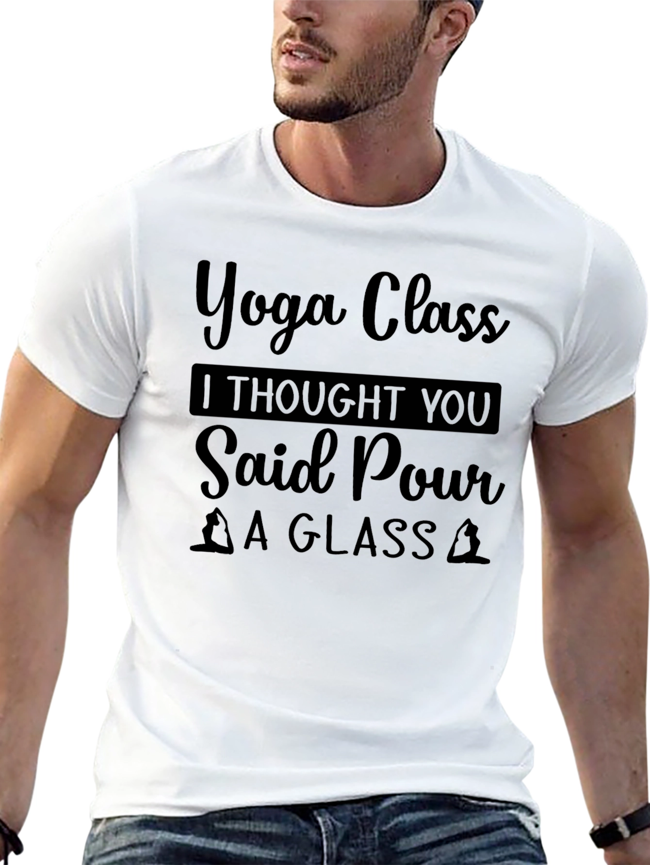 Yoga Class Pour a Glass Graphic Tee