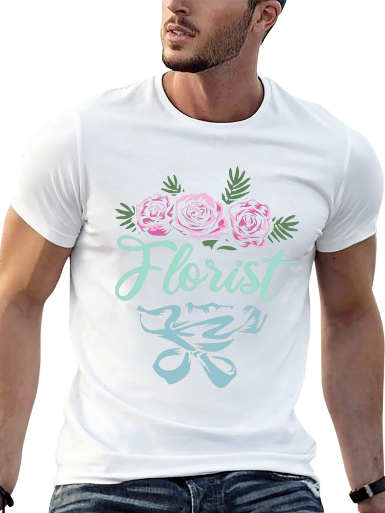 Florist T-Shirt - Floral Design Black Tee