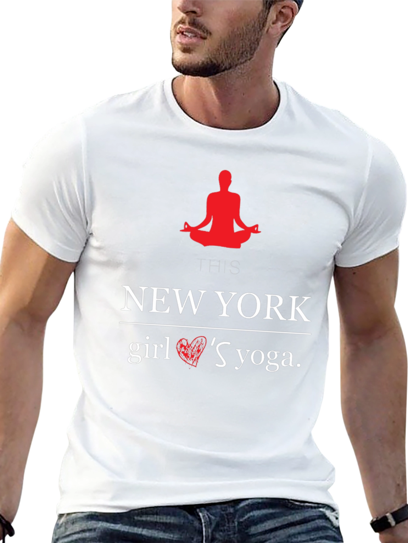 New York Girl Yoga Black Graphic T-Shirt
