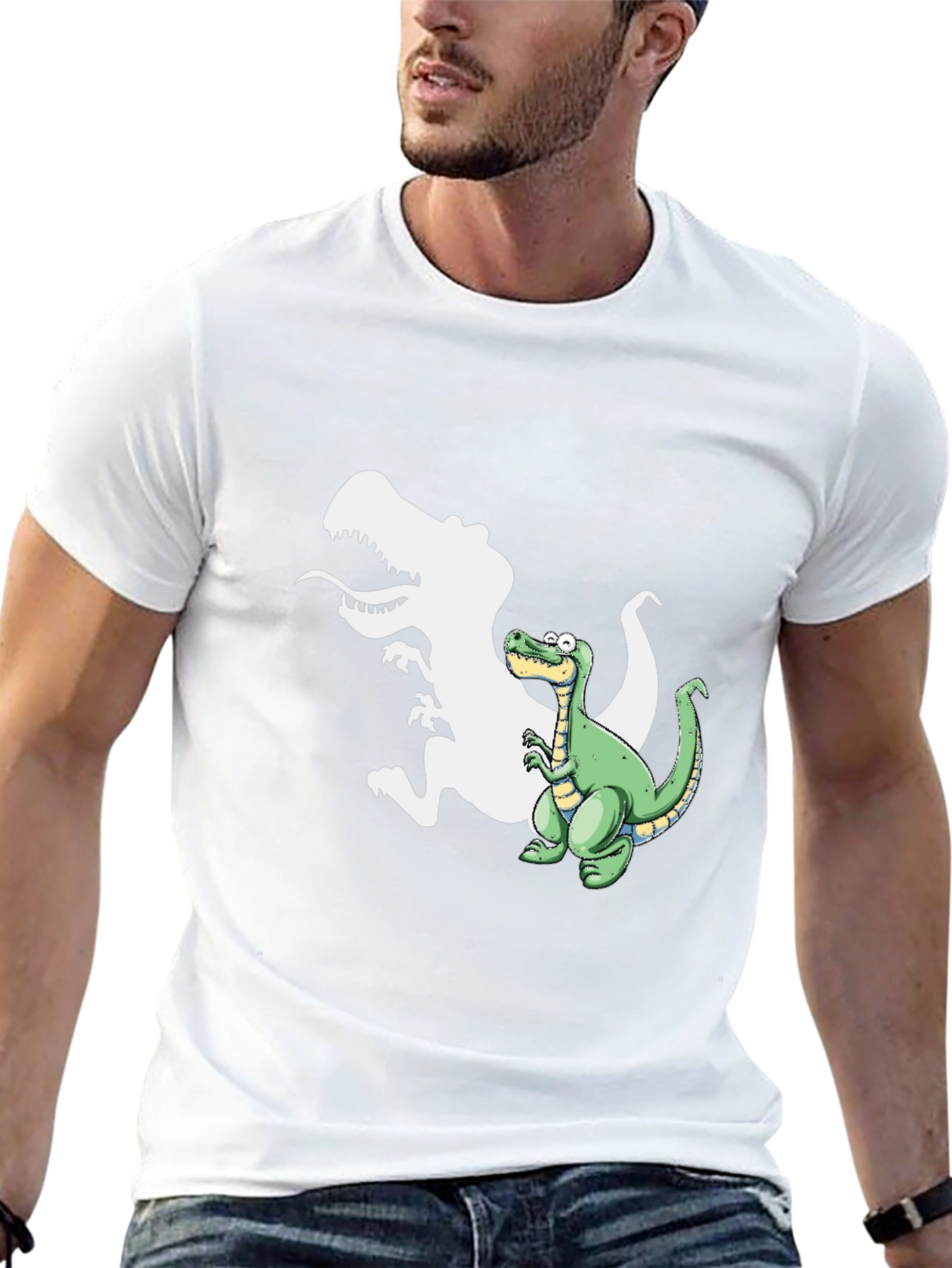 Dinosaur Shadow T-Shirt - Fun Graphic Tee