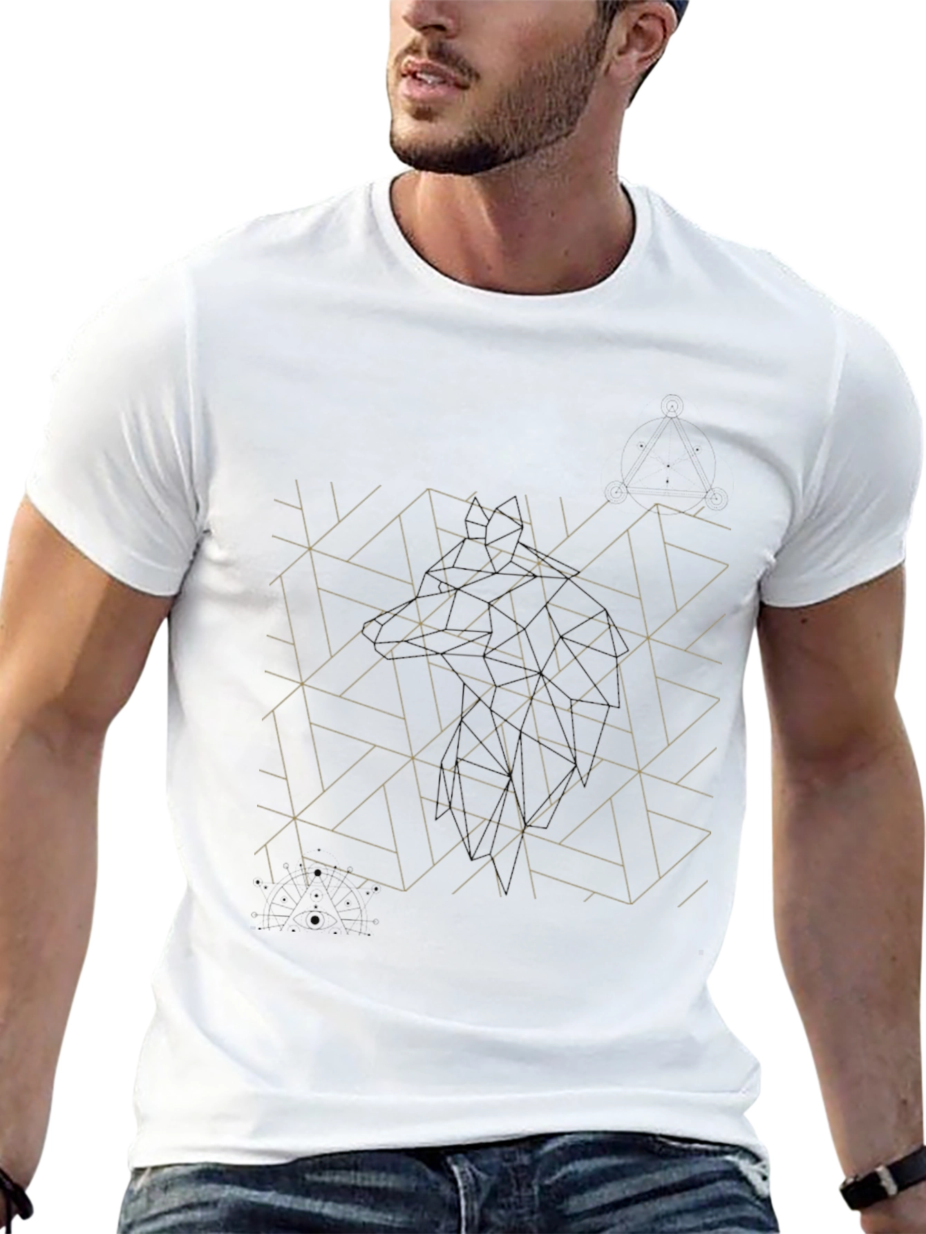 Geometric Pattern Tee - Modern Black T-Shirt