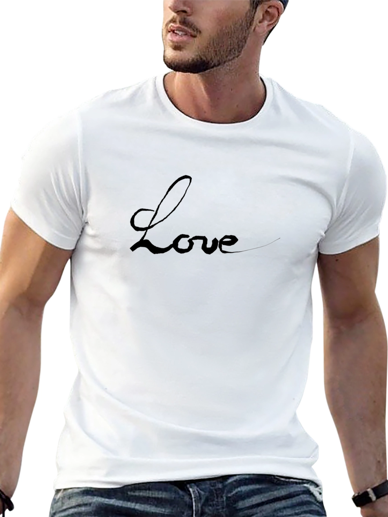 Love Script Black T-Shirt Casual Wear