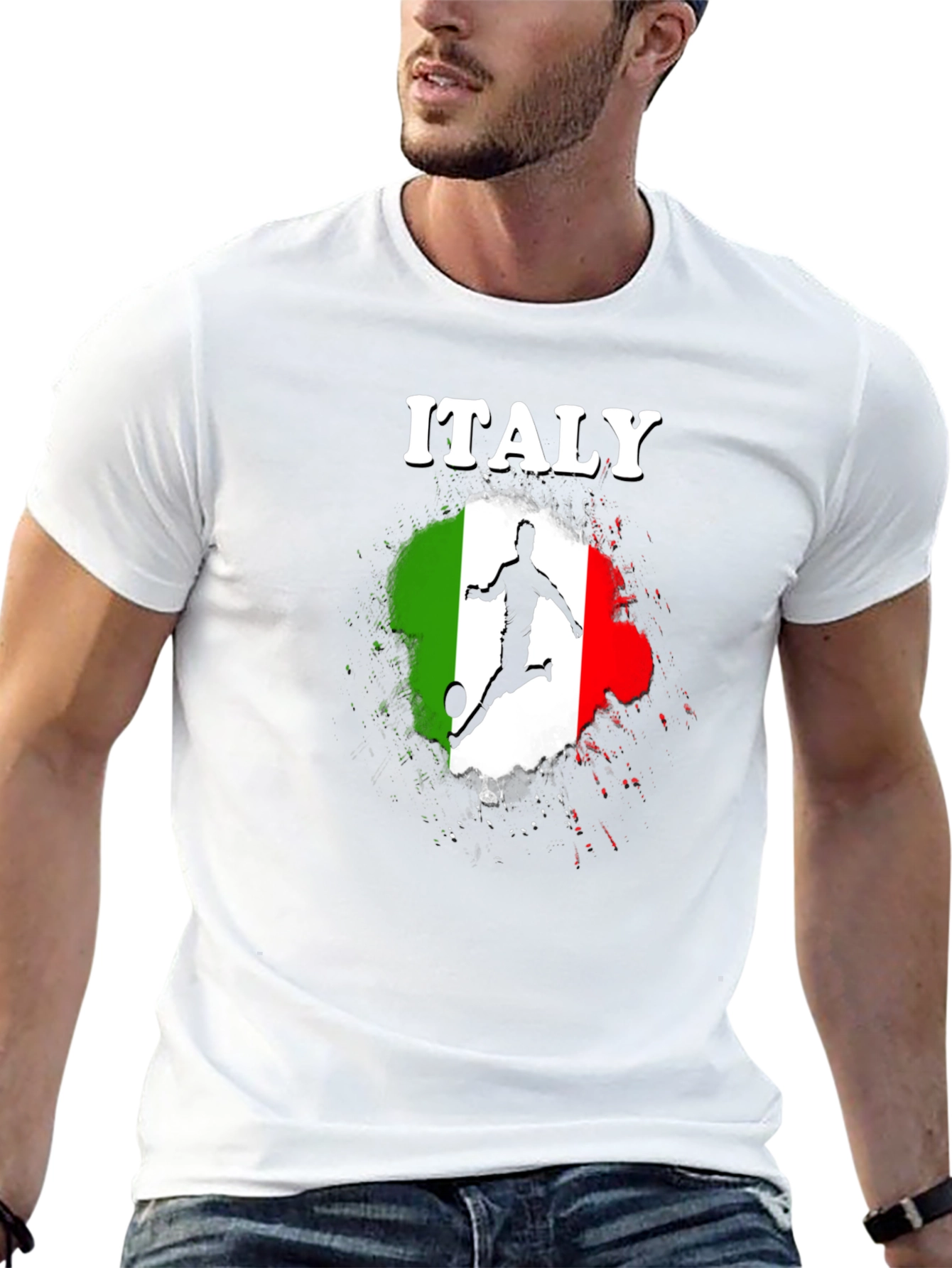 Italy Soccer Graphic Black T-Shirt