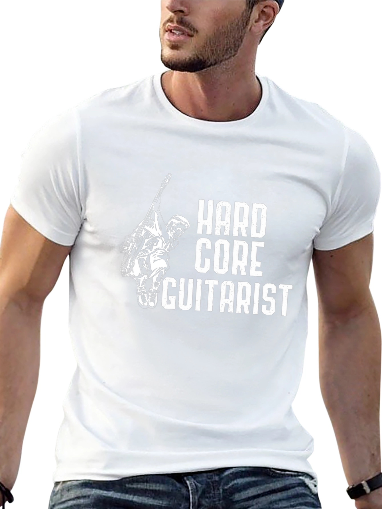 Hardcore Guitarist Black Graphic T-Shirt