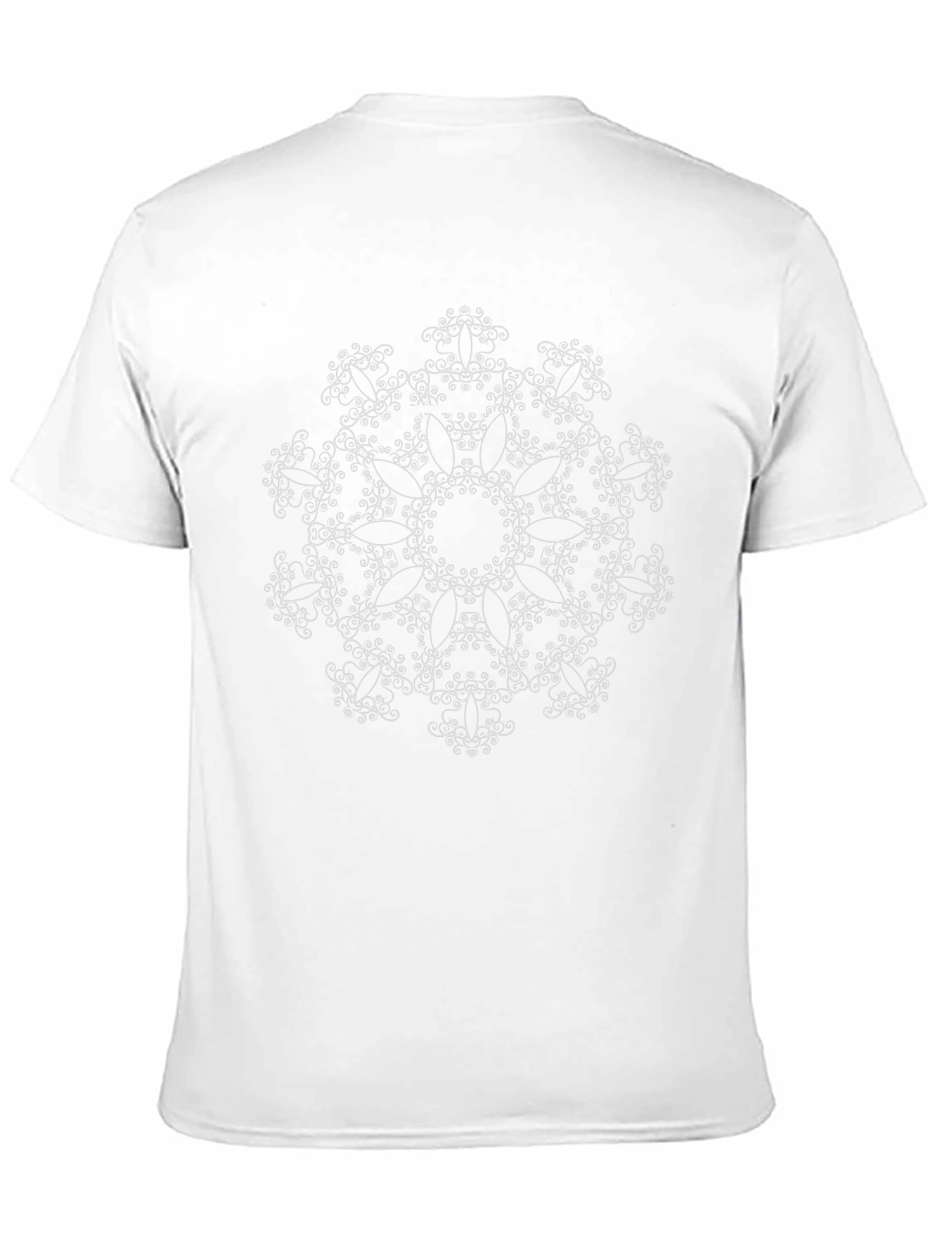 Black T-Shirt with Ornamental Floral Design