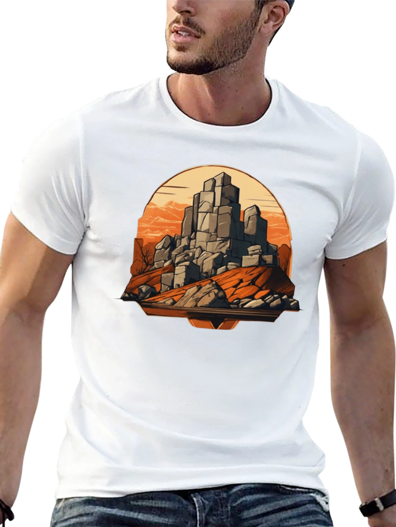 Mountain Rockscape Graphic Tee - Black