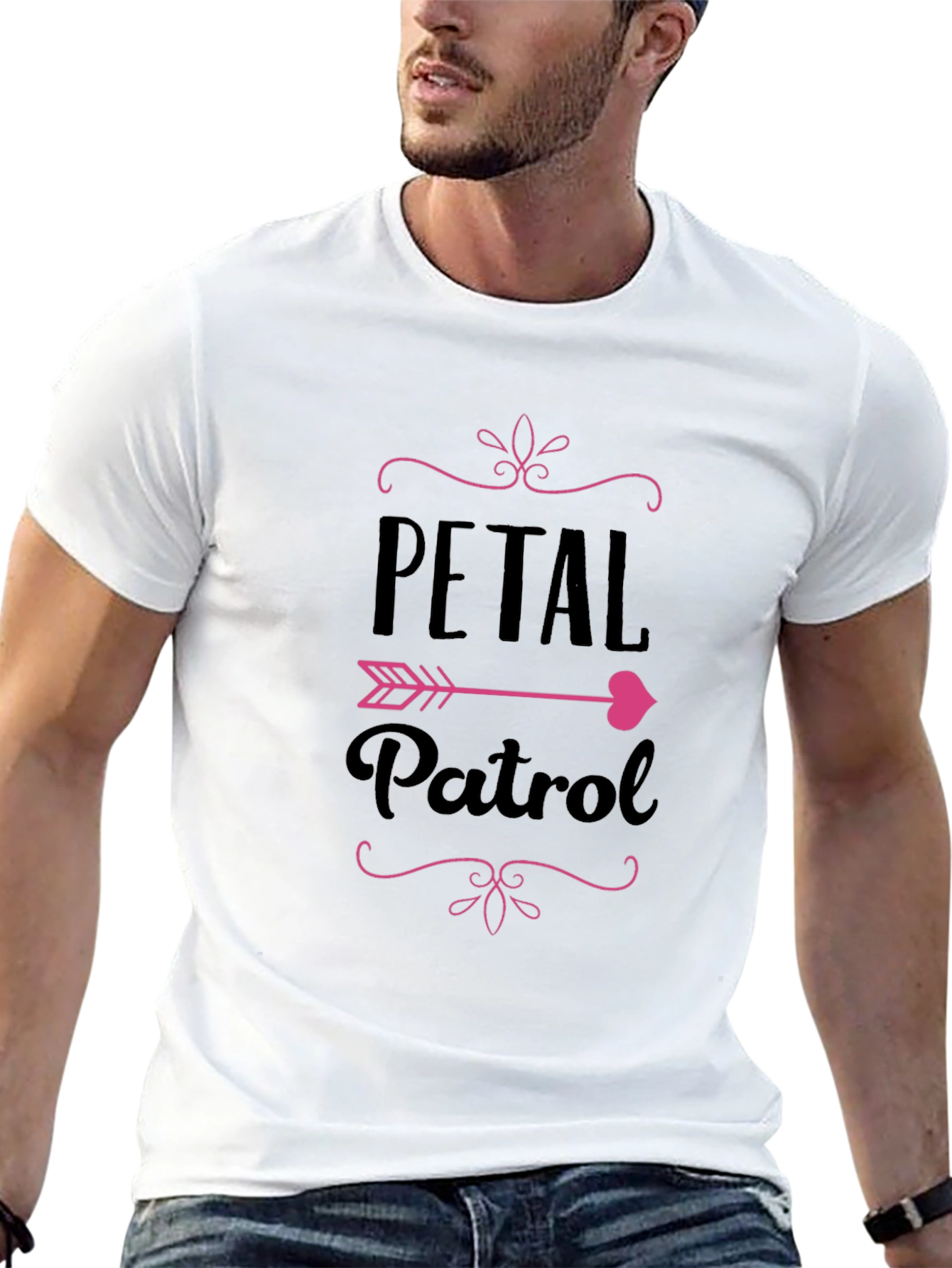 Petal Patrol Graphic Tee - Black Crew Neck T-Shirt