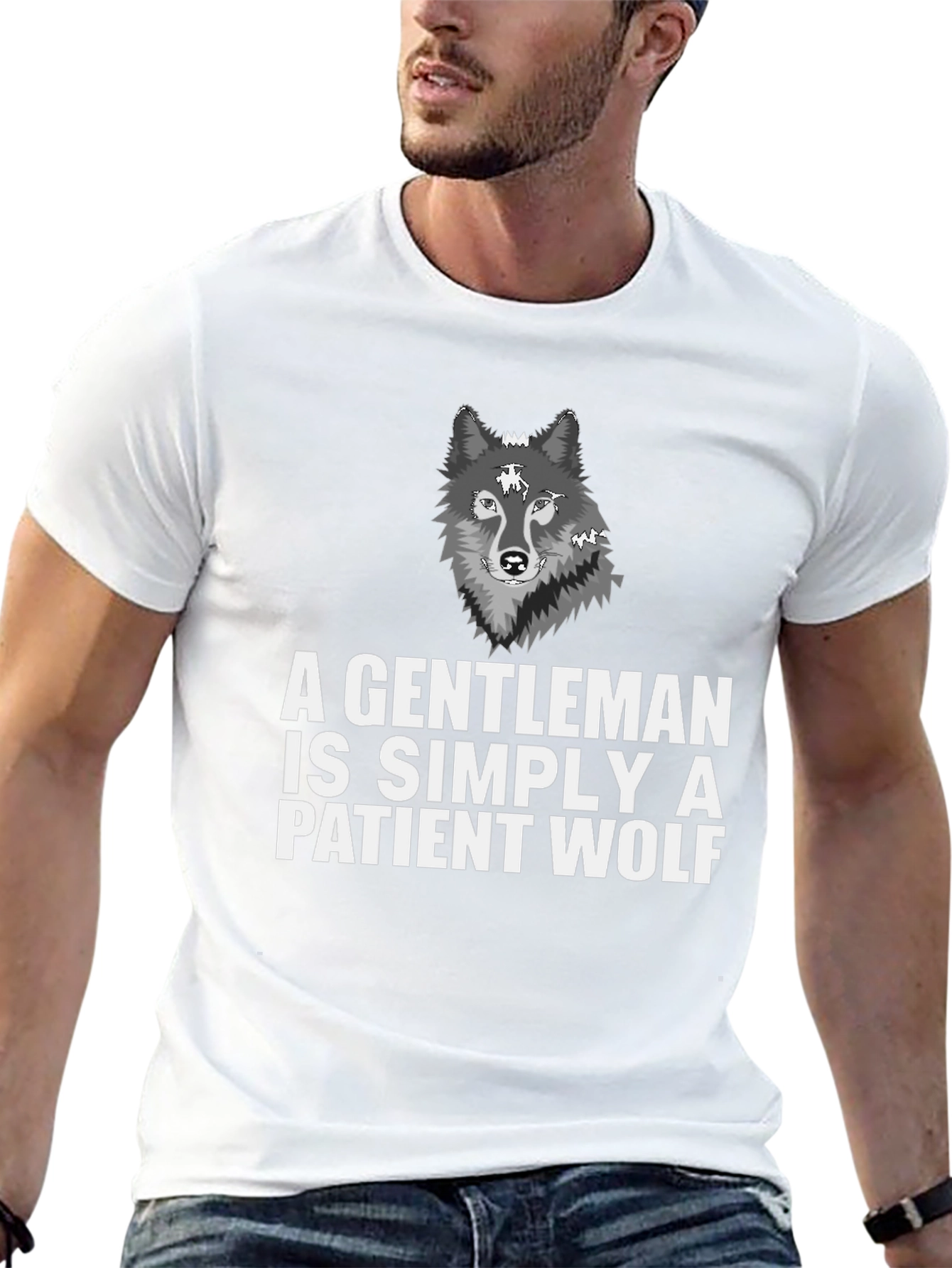 Gentleman Wolf Graphic Tee - Patient Wolf T-Shirt