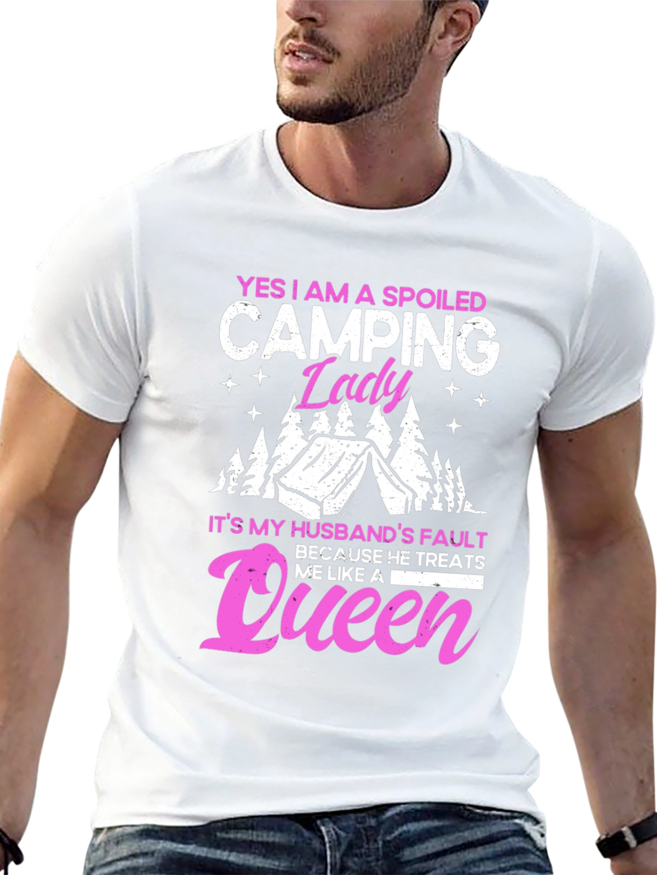 Spoiled Camping Lady T-Shirt - Queen Husband