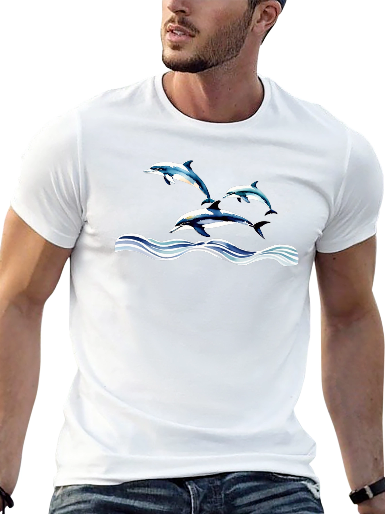 Dolphin Waves Graphic T-Shirt