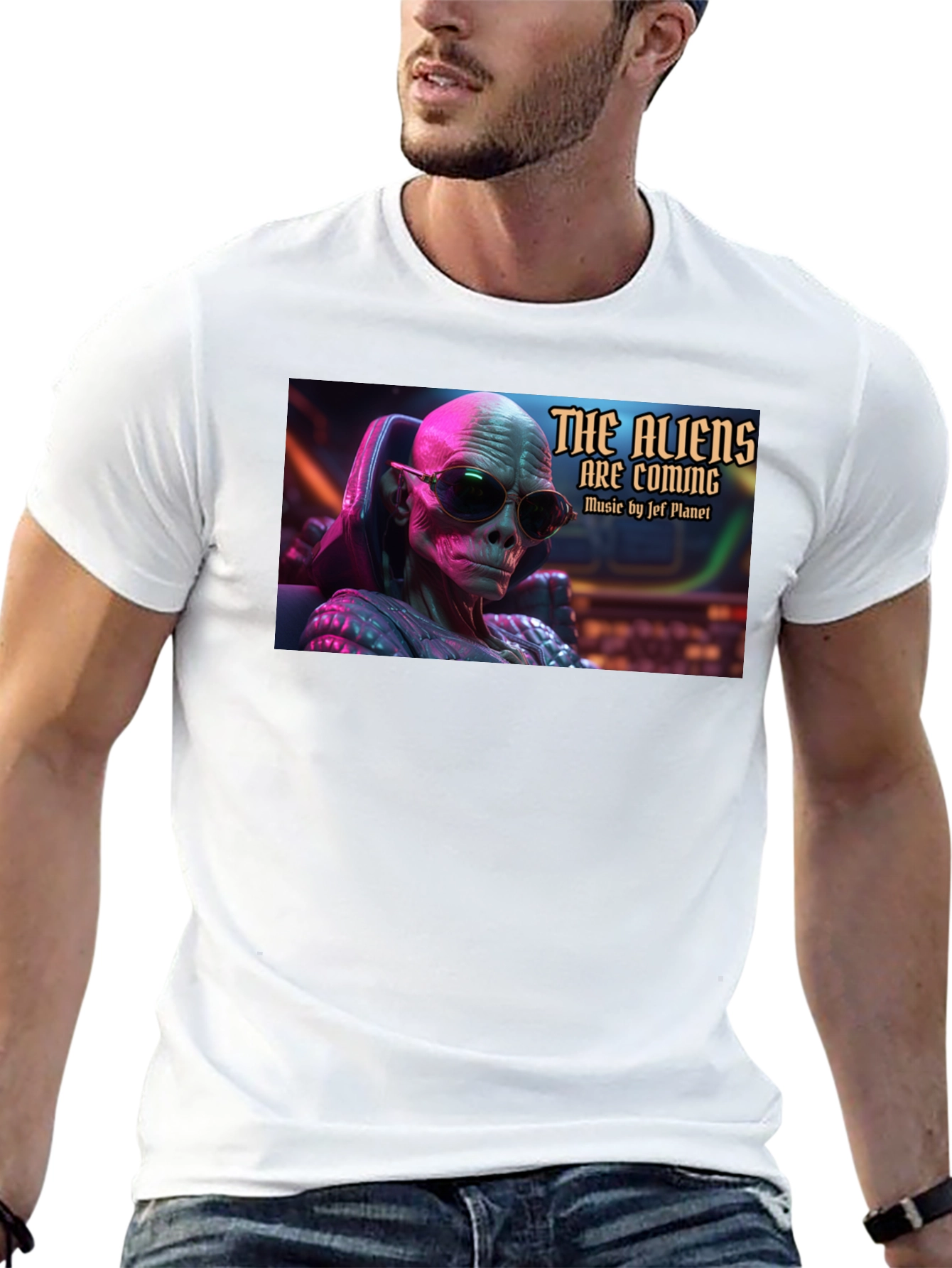 The Aliens Are Coming Black T-Shirt