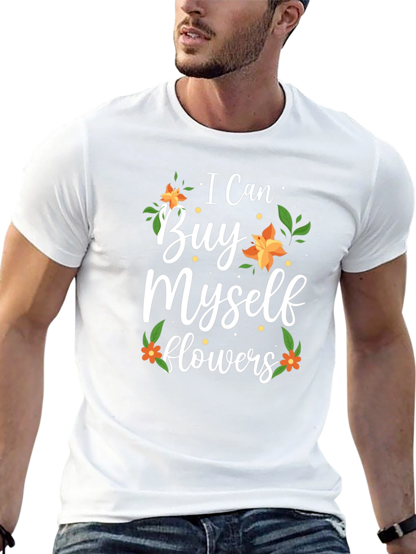 I Can Buy Myself Flowers Black Graphic T-Shirt