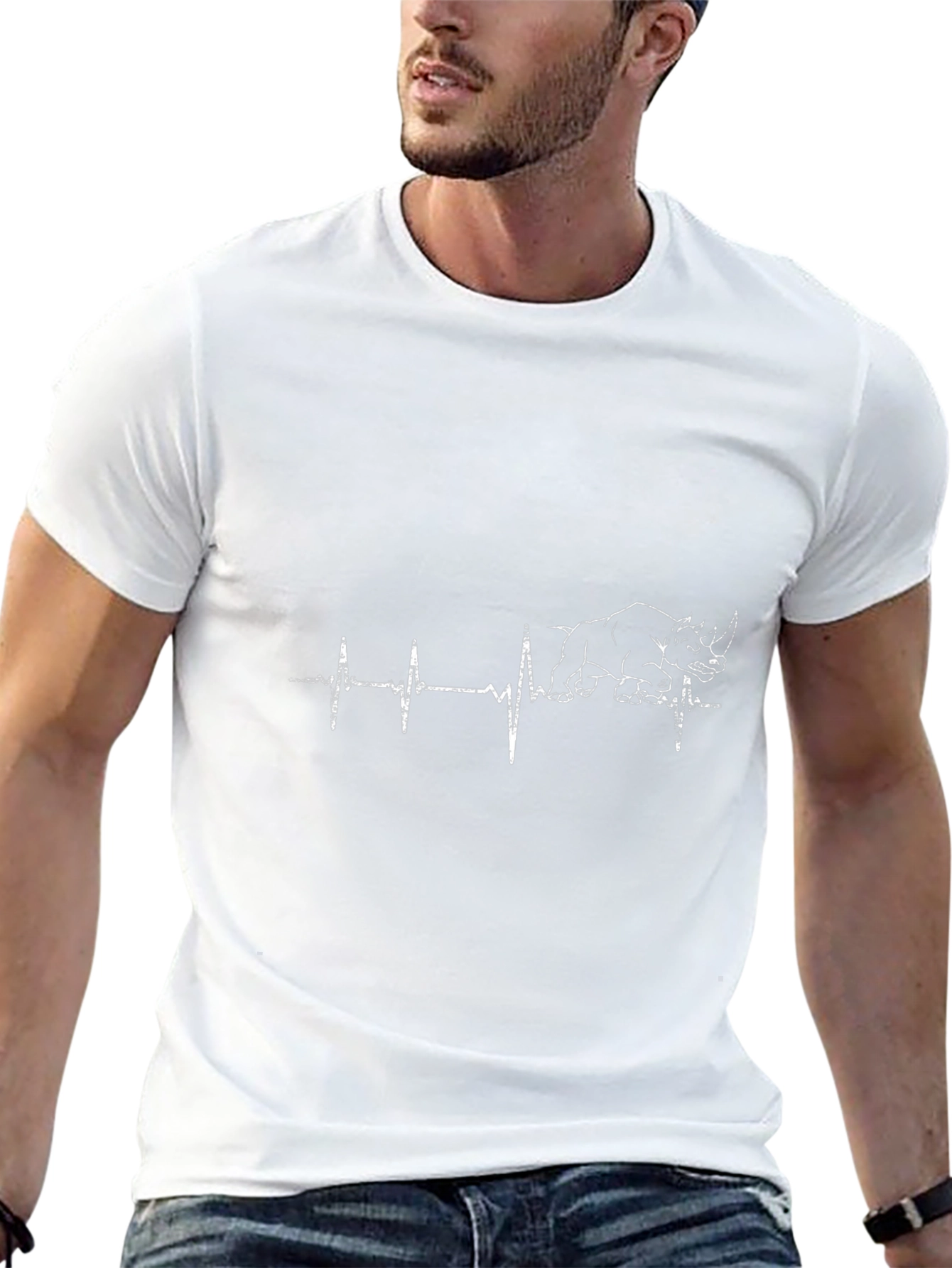 Rhinoceros Heartbeat Graphic Tee