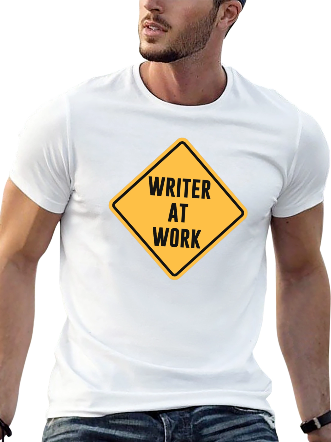 Writer At Work T-Shirt - Black Novelty Tee