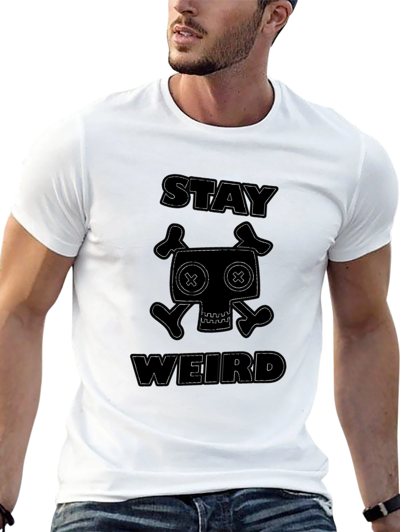 Stay Weird Black Graphic T-Shirt